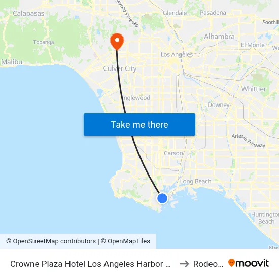 Crowne Plaza Hotel Los Angeles Harbor an IHG Hotel San Pedro to Rodeo Drive map