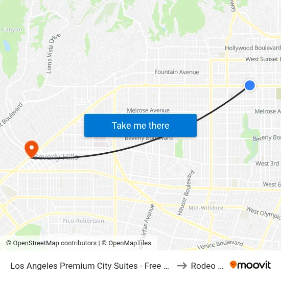 Los Angeles Premium City Suites - Free Secured Parking to Rodeo Drive map