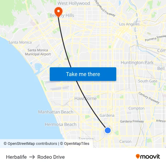 Herbalife to Rodeo Drive map