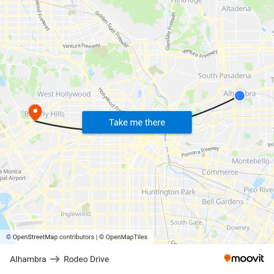 Alhambra to Rodeo Drive map