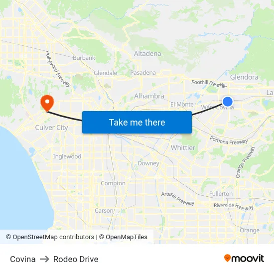 Covina to Rodeo Drive map