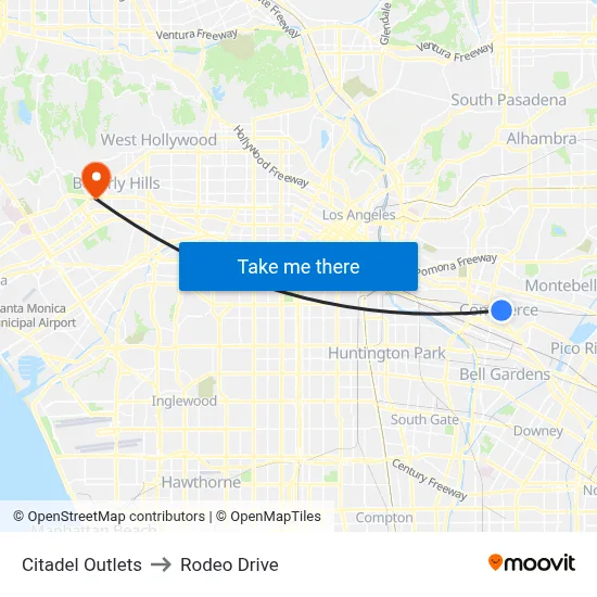Citadel Outlets to Rodeo Drive map