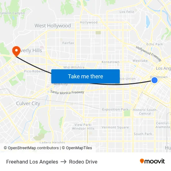 Freehand Los Angeles to Rodeo Drive map