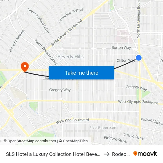SLS Hotel a Luxury Collection Hotel Beverly Hills Los Angeles to Rodeo Drive map