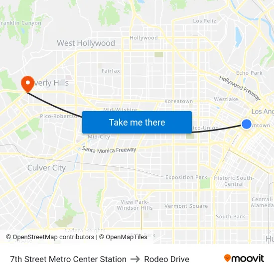 7th Street Metro Center Station to Rodeo Drive map