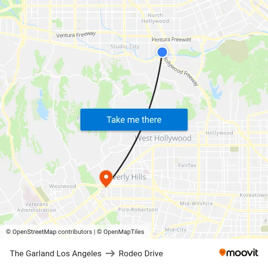 The Garland Los Angeles to Rodeo Drive map