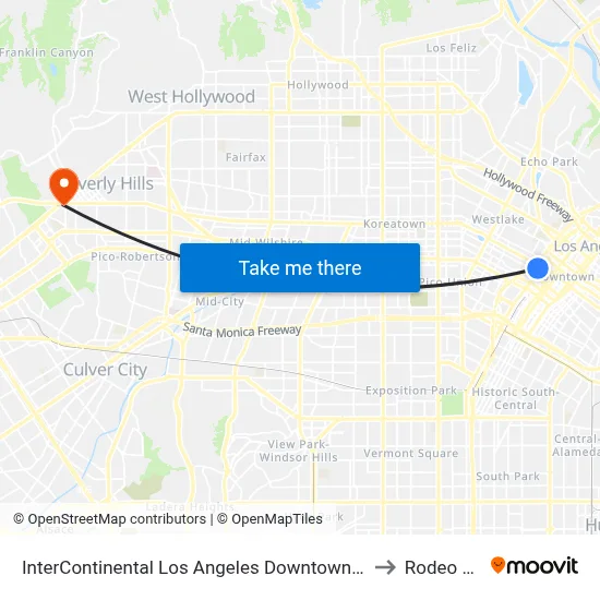 InterContinental Los Angeles Downtown an IHG Hotel to Rodeo Drive map