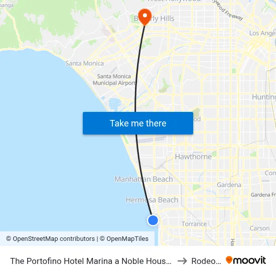 The Portofino Hotel Marina a Noble House Hotel Redondo Beach to Rodeo Drive map