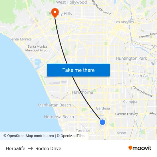 Herbalife to Rodeo Drive map
