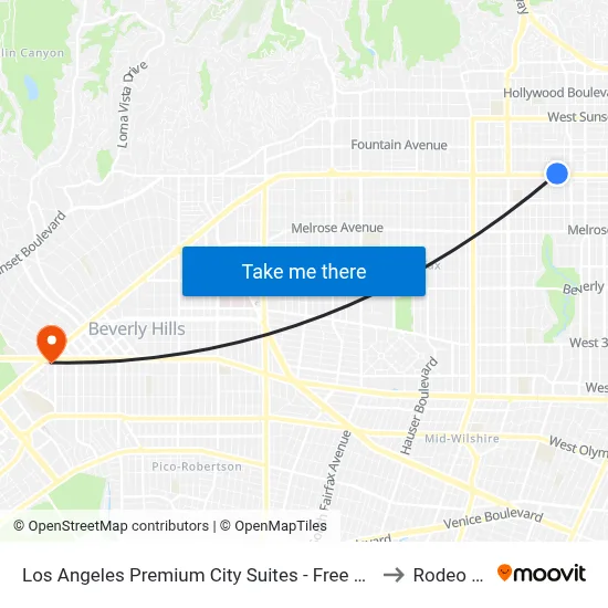 Los Angeles Premium City Suites - Free Secured Parking to Rodeo Drive map