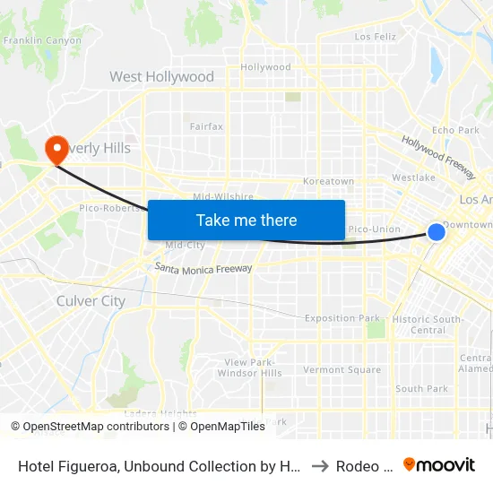 Hotel Figueroa, Unbound Collection by Hyatt, Los Angeles to Rodeo Drive map