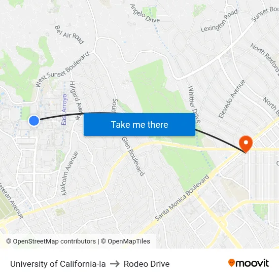 University of California-la to Rodeo Drive map