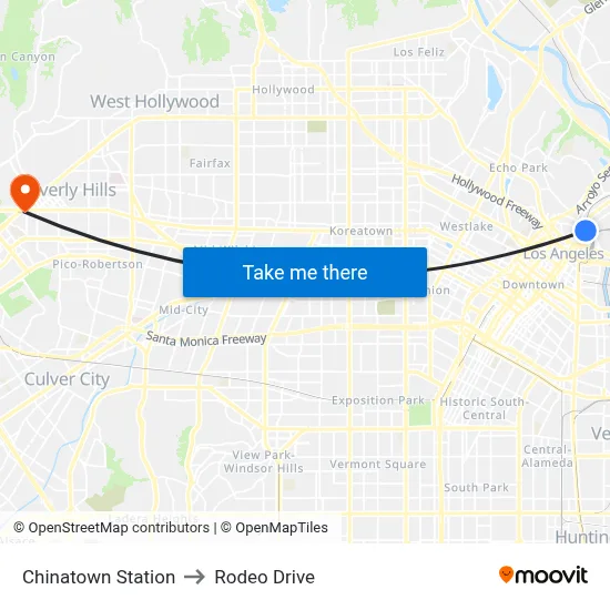 Chinatown Station to Rodeo Drive map