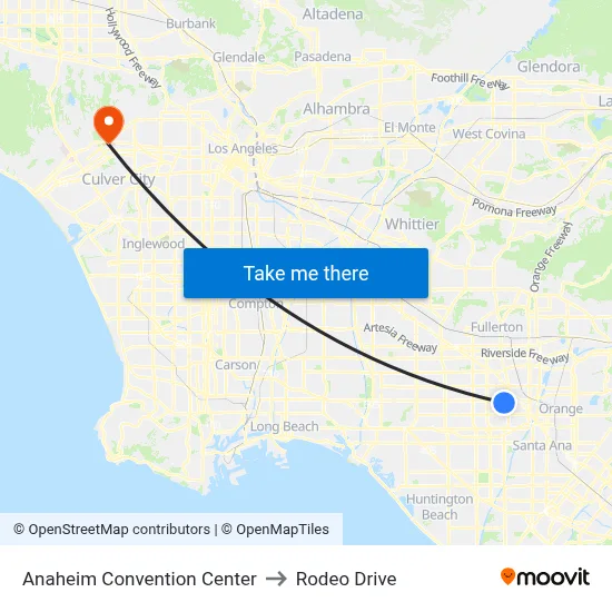 Anaheim Convention Center to Rodeo Drive map