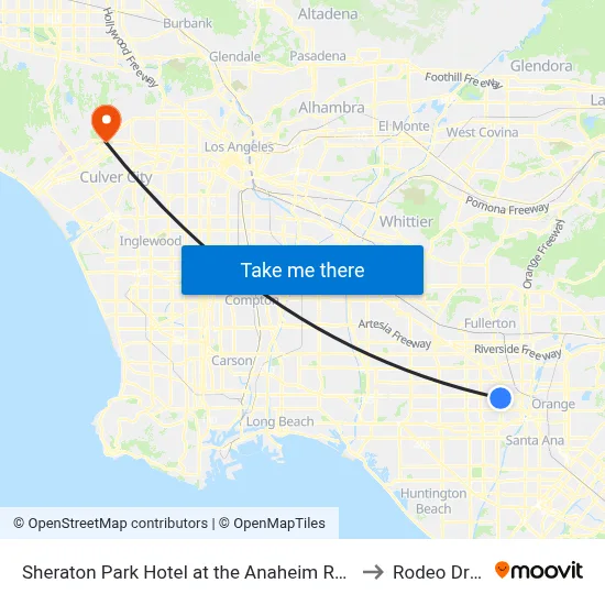 Sheraton Park Hotel at the Anaheim Resort to Rodeo Drive map