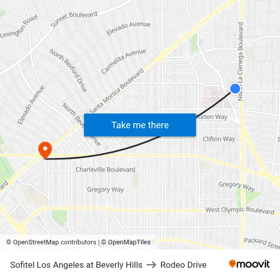 Sofitel Los Angeles at Beverly Hills to Rodeo Drive map