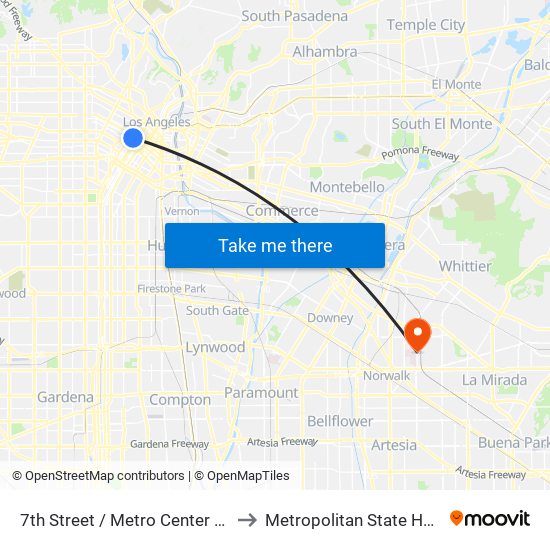 7th Street / Metro Center Station to Metropolitan State Hospital map