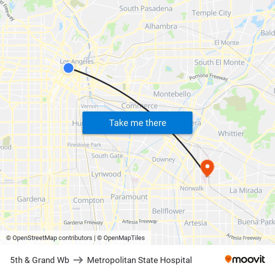 5th & Grand  Wb to Metropolitan State Hospital map