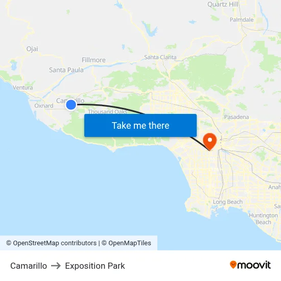 Camarillo to Exposition Park map