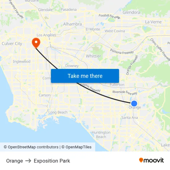 Orange to Exposition Park map