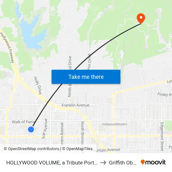HOLLYWOOD VOLUME, a Tribute Portfolio Hotel, Los Angeles to Griffith Observatory map