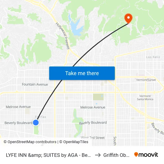 LYFE INN &amp; SUITES by AGA - Beverly Hills, Los Angeles to Griffith Observatory map
