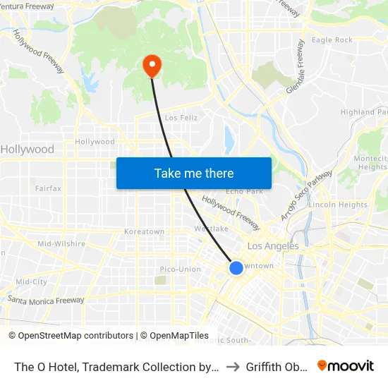 The O Hotel, Trademark Collection by Wyndham, Los Angeles to Griffith Observatory map
