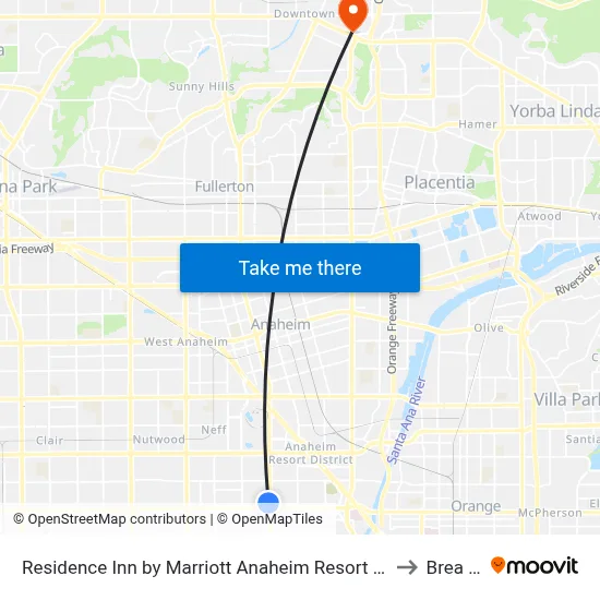 Residence Inn by Marriott Anaheim Resort Area Garden Grove to Brea Mall map