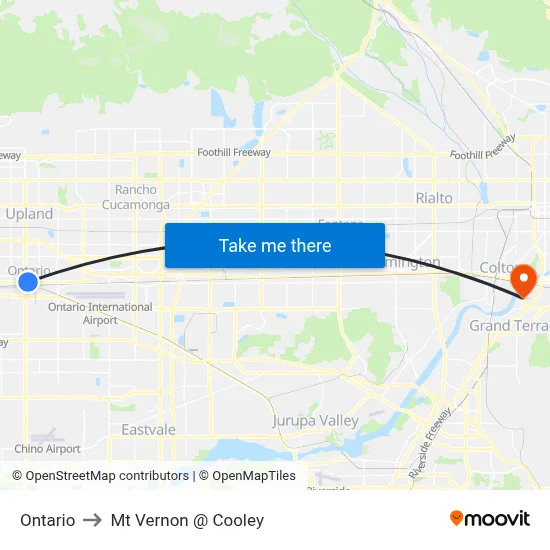 Ontario to Mt Vernon @ Cooley map