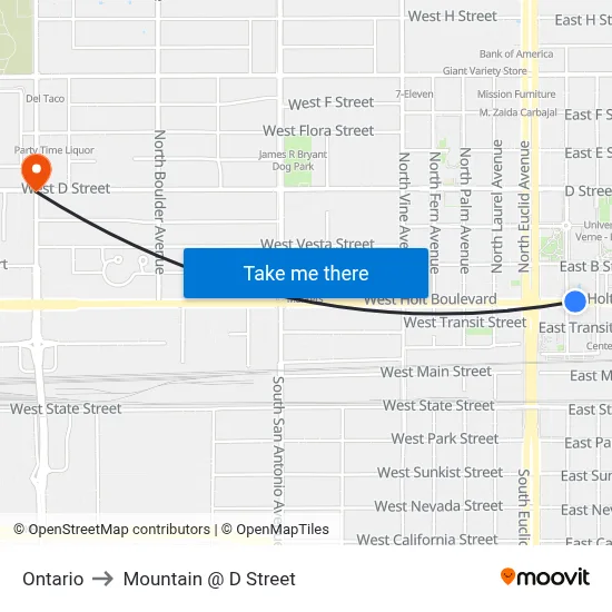 Ontario to Mountain @ D Street map