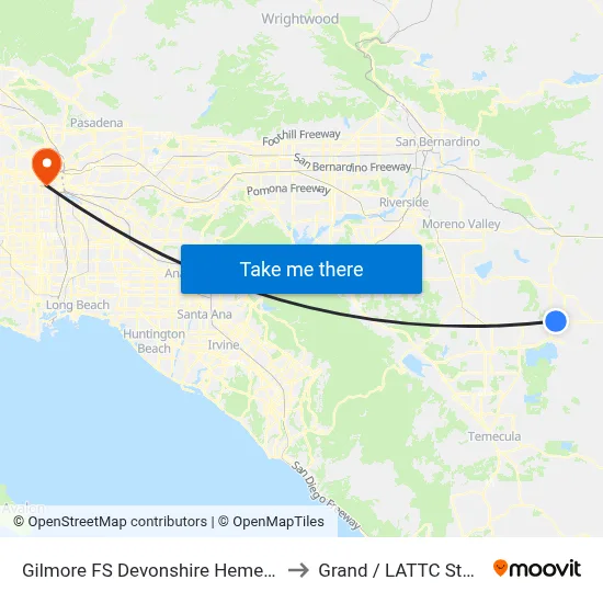 Gilmore FS Devonshire Hemet Mall to Grand / LATTC Station map
