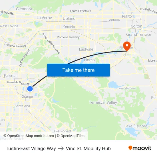 Tustin-East Village Way to Vine St. Mobility Hub map