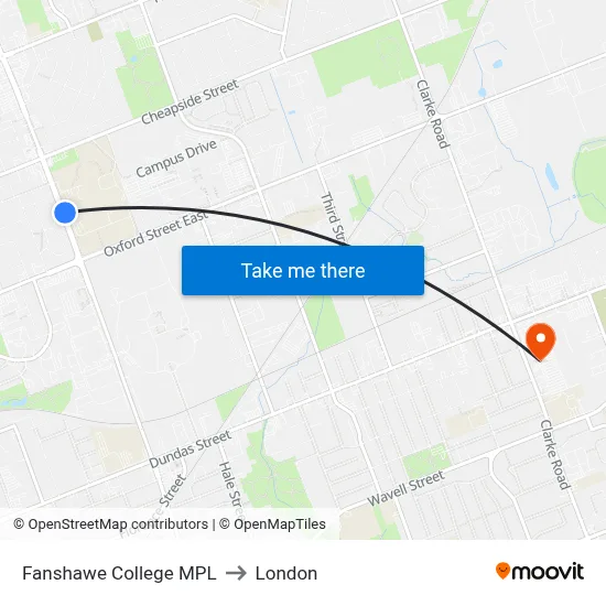 Fanshawe College MPL to London map