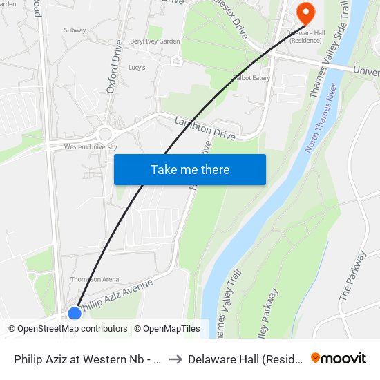 Philip Aziz at Western Nb - #2785 to Delaware Hall (Residence) map