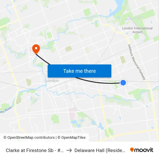 Clarke at Firestone Sb - #405 to Delaware Hall (Residence) map