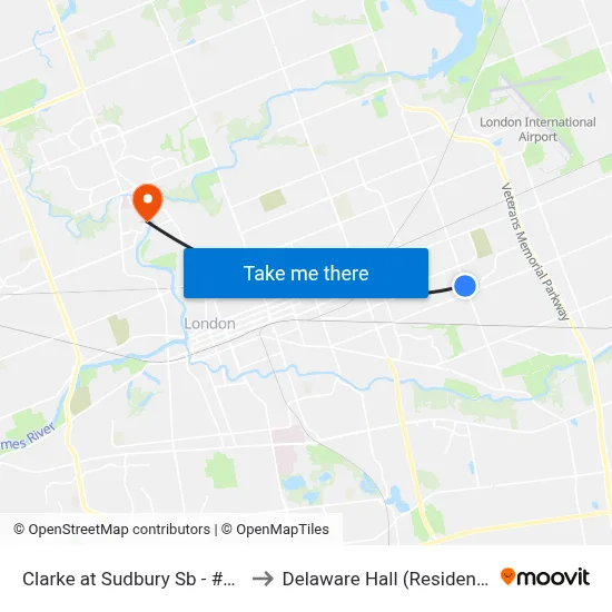 Clarke at Sudbury Sb - #416 to Delaware Hall (Residence) map