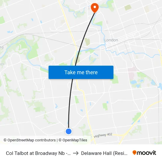 Col Talbot at Broadway Nb - #2508 to Delaware Hall (Residence) map