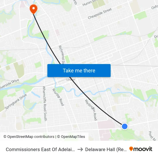 Commissioners East Of Adelaide Wb - #446 to Delaware Hall (Residence) map