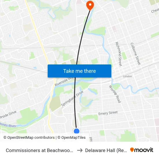 Commissioners at Beachwood Wb - #2461 to Delaware Hall (Residence) map