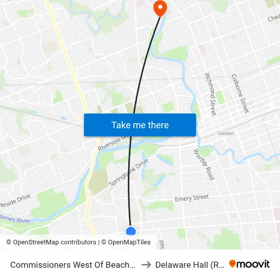 Commissioners West Of Beachwood Eb - #2462 to Delaware Hall (Residence) map