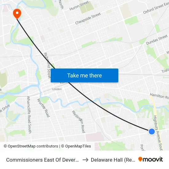 Commissioners East Of Deveron Wb - #453 to Delaware Hall (Residence) map