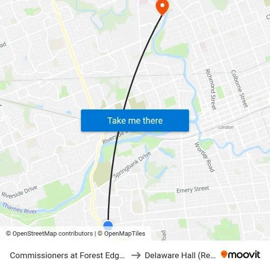Commissioners at Forest Edge Wb - #2464 to Delaware Hall (Residence) map