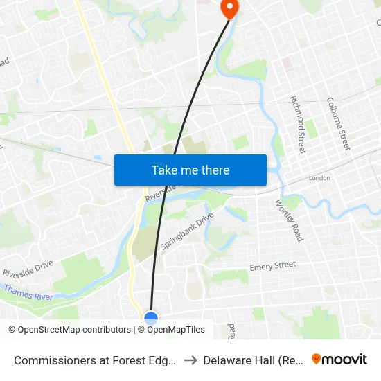 Commissioners at Forest Edge Eb - #2465 to Delaware Hall (Residence) map