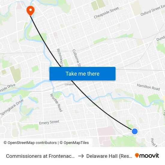 Commissioners at Frontenac Wb - #455 to Delaware Hall (Residence) map