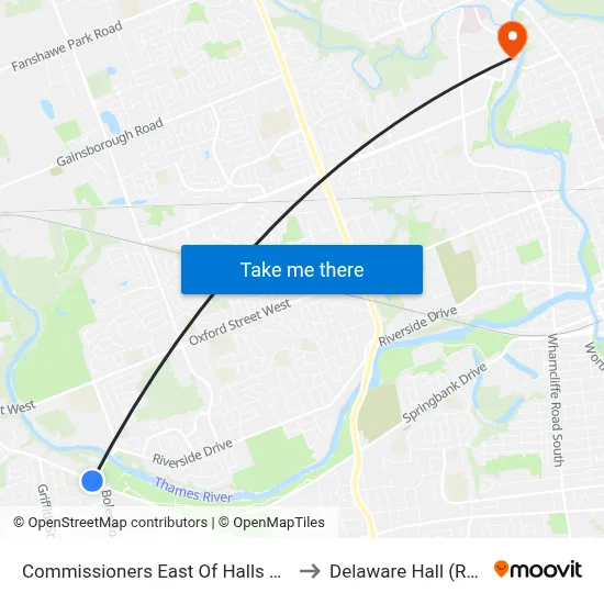 Commissioners East Of Halls Mills Wb - #458 to Delaware Hall (Residence) map