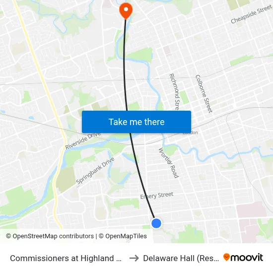 Commissioners at Highland Wb - #2807 to Delaware Hall (Residence) map