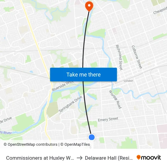Commissioners at Huxley Wb - #461 to Delaware Hall (Residence) map