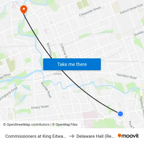 Commissioners at King Edward Eb - #462 to Delaware Hall (Residence) map