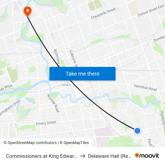 Commissioners at King Edward Wb - #463 to Delaware Hall (Residence) map