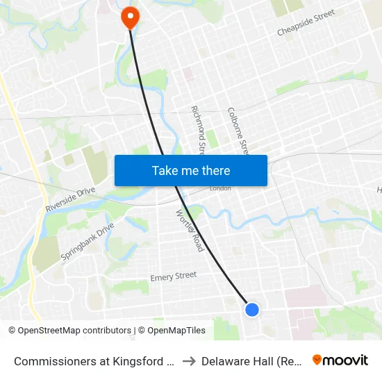 Commissioners at Kingsford Wb - #2808 to Delaware Hall (Residence) map